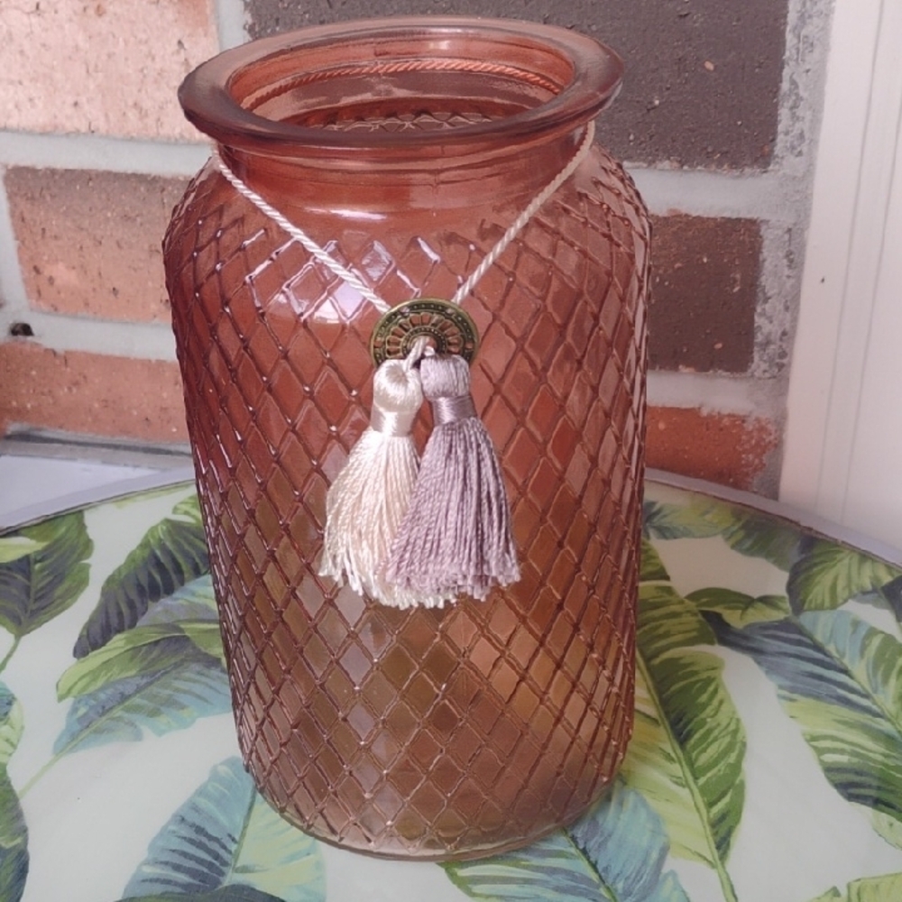 Glass Vase with Tassels
